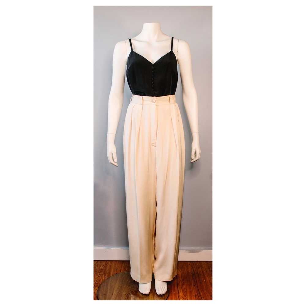Vintage Calvin Klein Ivory Silk wedding Pants 4